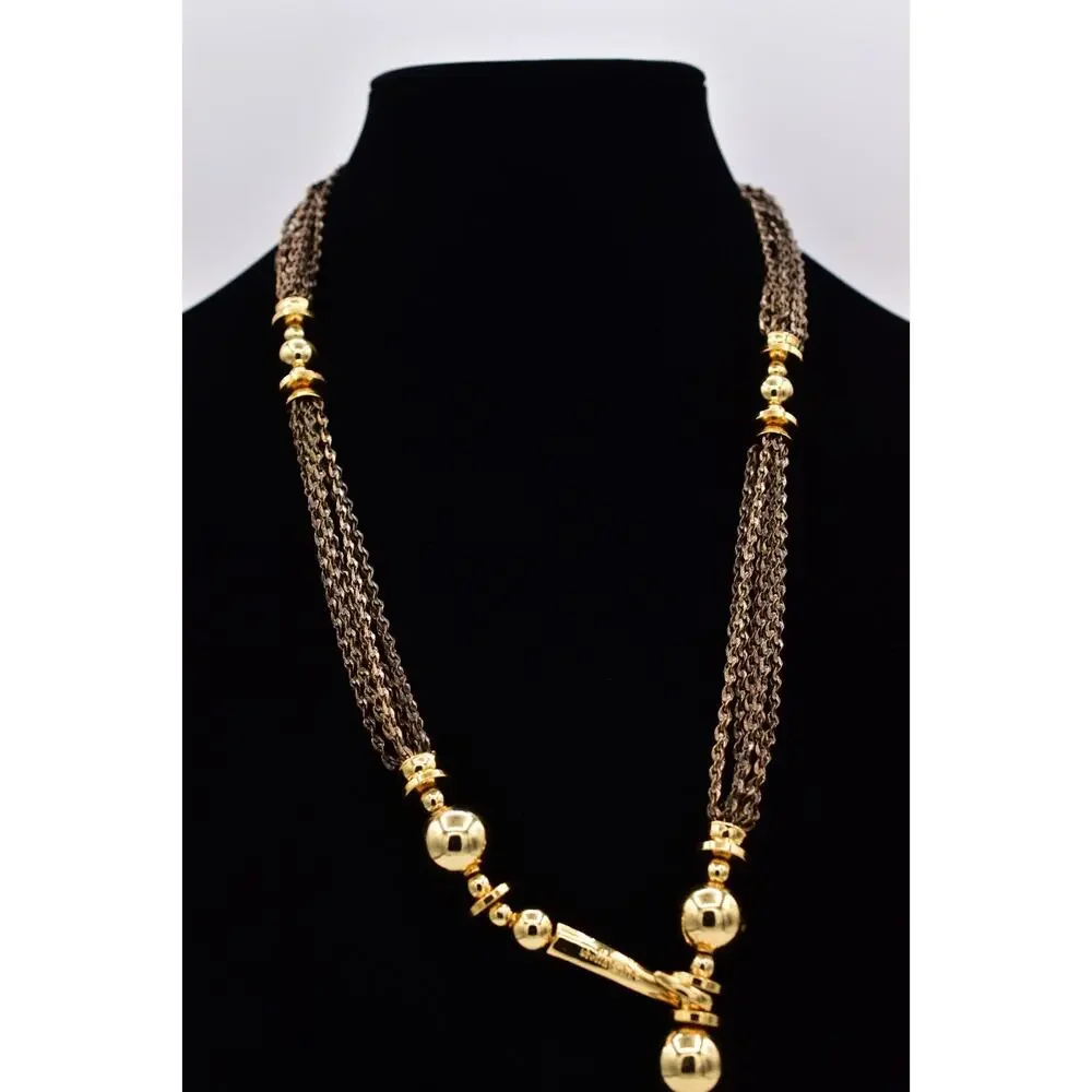 Stella & Dot Vintage Tassel Beaded Statement Necklace Antiqued Chunky Y2K BinBD